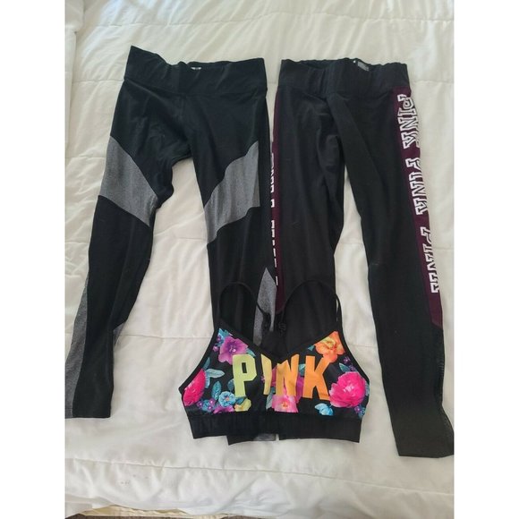 PINK Victoria's Secret Tops - 3 Piece Lot pink victoria’s Secret M Ultimate 2 leggings,  Sports Bra